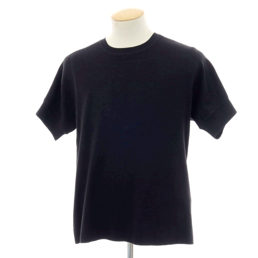 【SALE10%OFF/返品不可】【新品】ヴィルーム V::loom ポリエステルコットンカシミヤ 労働者の一団のど首 半袖 肋材 ティーシャツ編み物 黒いこと【大いさM】【S/S】【物質の状態序列付けるN】【メンズ】[BPD]