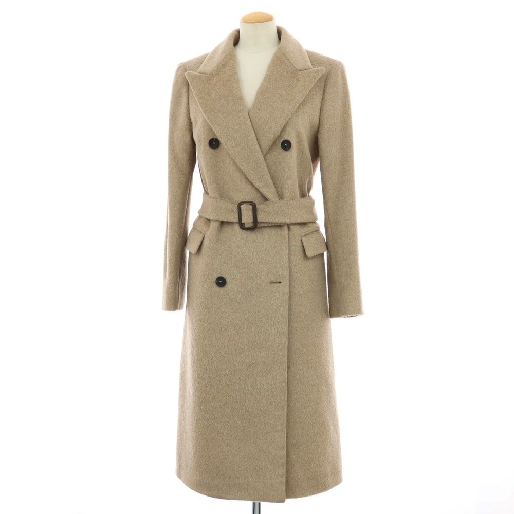 【SALE10%OFF/返品不可】【中古】タリアトーレ TAGLIATORE 羊毛アルパカ ダブルブレストコート ベージュ【大いさ40】【A/W】【物質の状態序列付けるB】【レディース】[APD]