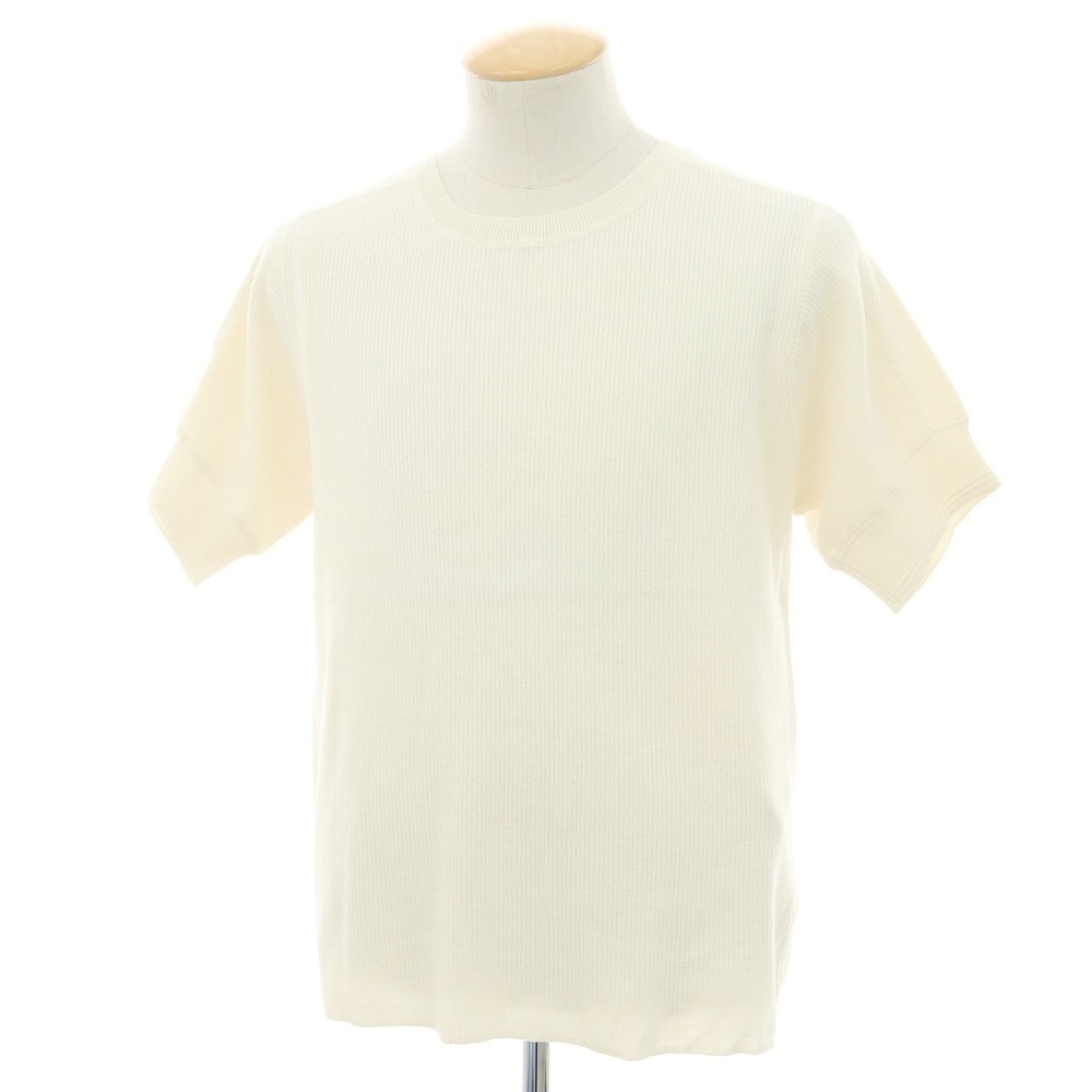 【SALE10%OFF/返品不可】【新品】ヴィルーム V::loom ポリエステルコットンカシミヤ 労働者の一団のど首 半袖 肋材 ティーシャツ編み物 象牙色【大いさM】【S/S】【物質の状態序列付けるN】【メンズ】[BPD]