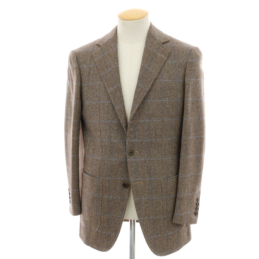 【SALE10%OFF/返品不可】【中古】サルトリア カスタンジア Sartoria Castangia 羊毛 照合のしるし テーラードジャケット 赤銅色×点火装置青碧【大きさ42】【A/W】【物質の状態位置づけるA】【メンズ】[APD]