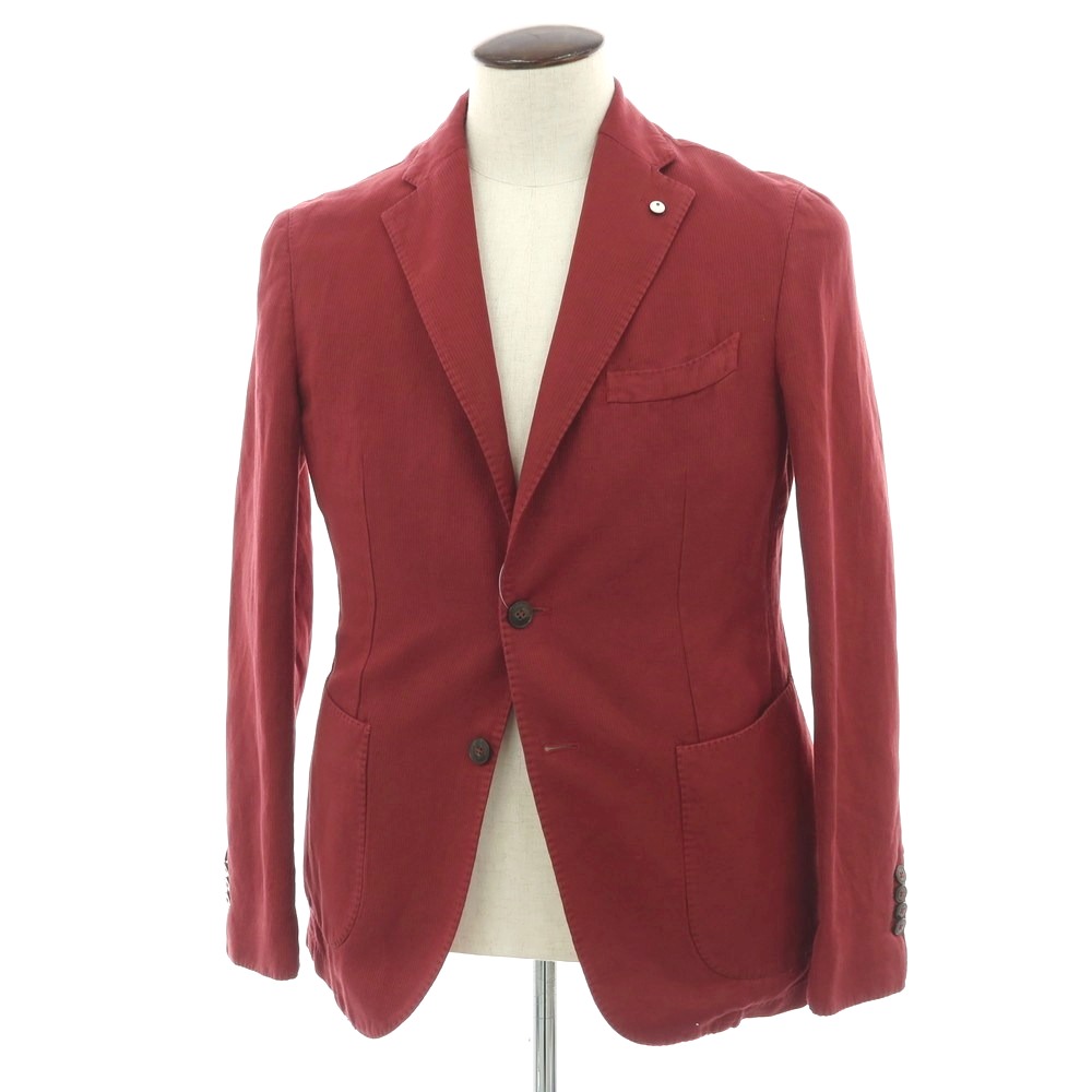 【中古】エルビーエム1911 L.B.M.1911 リネンコットン 2B カジュアルジャケット レッド【サイズ50】【S/S】【状態ランクA】【メンズ】[APD]