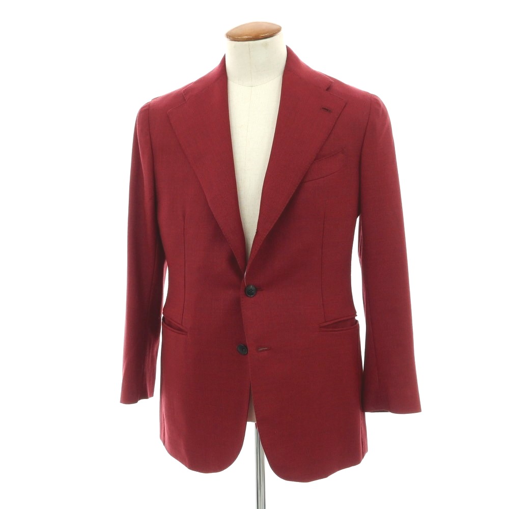 【中古】ルカ グラシア Luca Grassia ウール 3B テーラードジャケット レッドxネイビー【サイズ48】【S/S】【状態ランクA】【メンズ】[APD]