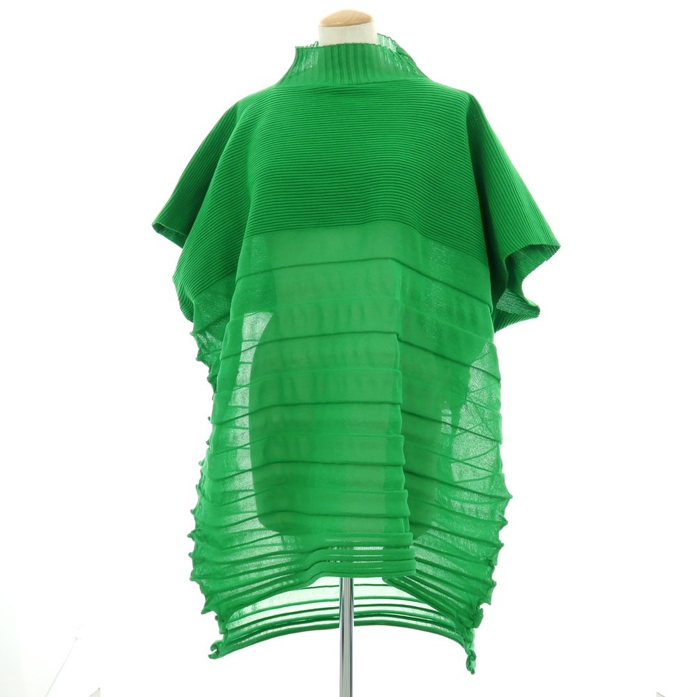 【中古】イッセイミヤケ ISSEY MIYAKE 2025年秋冬 ポリエステル系 半袖 プルオーバーニット グリーン【サイズ表記なし（L位）】【S/S】【状態ランクA】【レディース】[APD] 24,915円