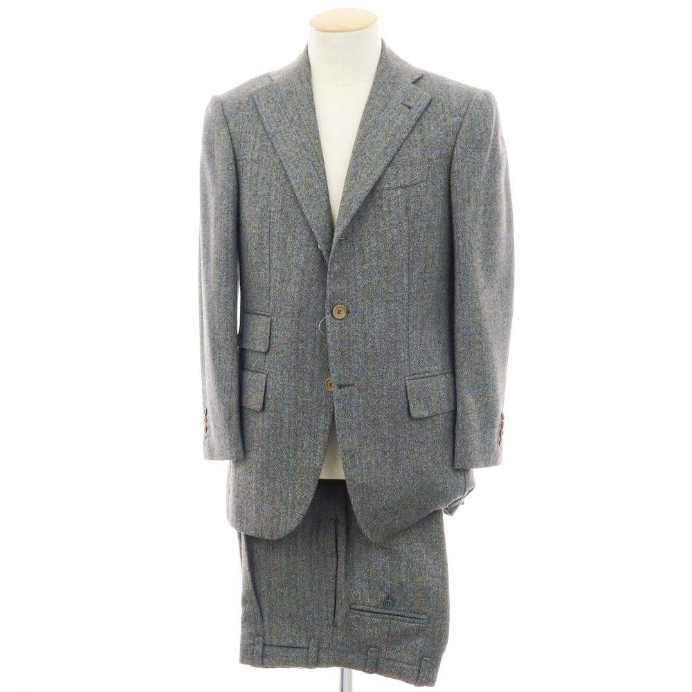 【SALE10%OFF/返品不可】【中古】ラベラ サルトリア ナポレターナ La vera Sartoria Napoletana ウール ストライプ 3つボタンスーツ グレー【サイズ44】【A/W】【状態ランクC】【メンズ】[APD]｜リタリオリブロ