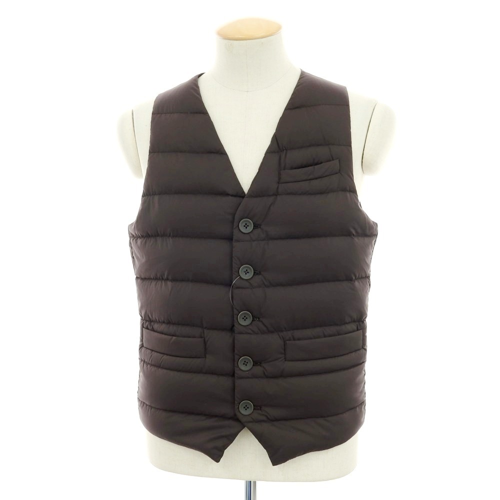 【中古】ヘルノ Herno ナイロンポリウレタン ダウンベスト ジレ ブラウン【サイズ44】【A/W】【状態ランクB】【メンズ】[APD]