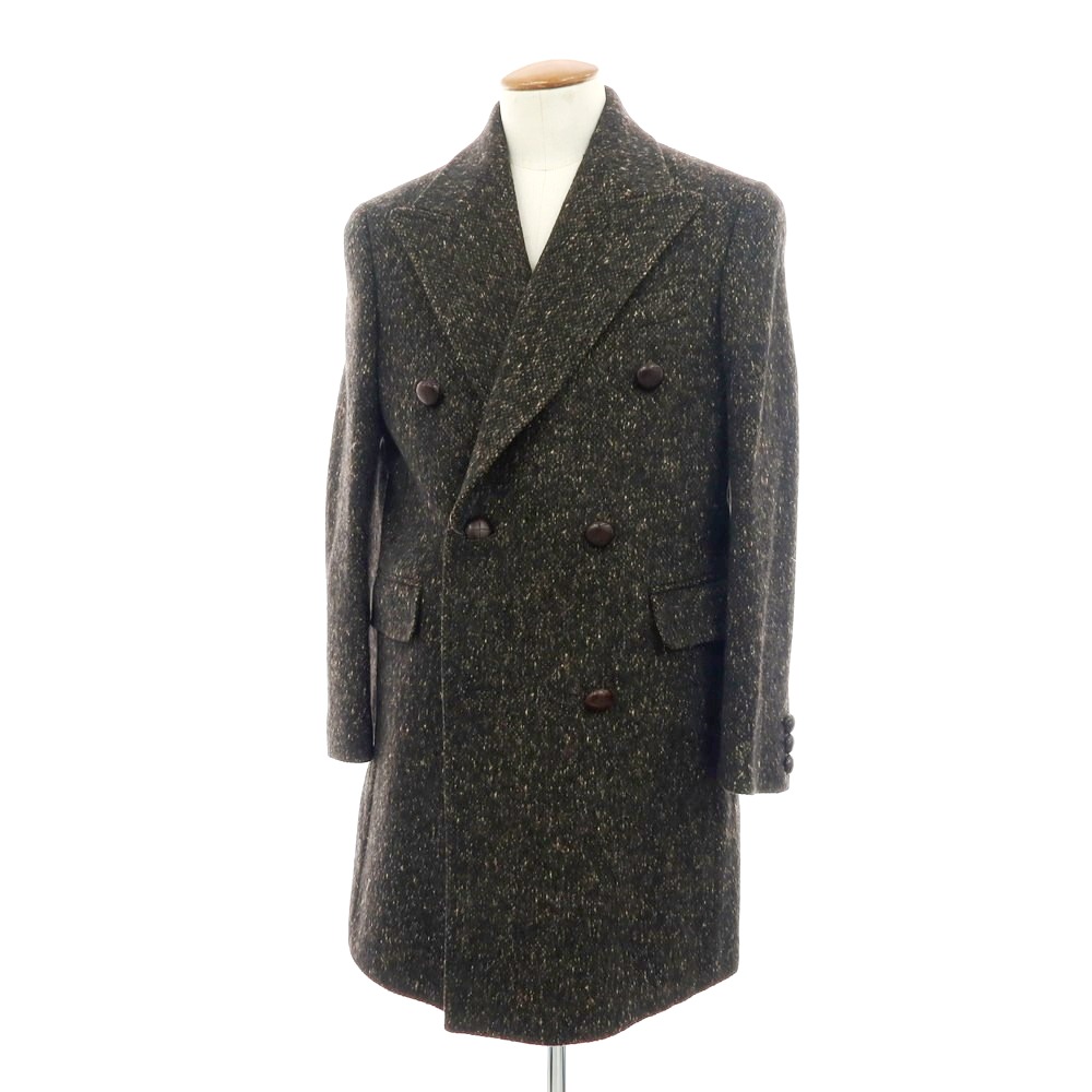 【中古】エトネ ETONNE ウールシルク ダブルブレストコート ブラウン【サイズM】【A/W】【状態ランクA】【メンズ】[APD]