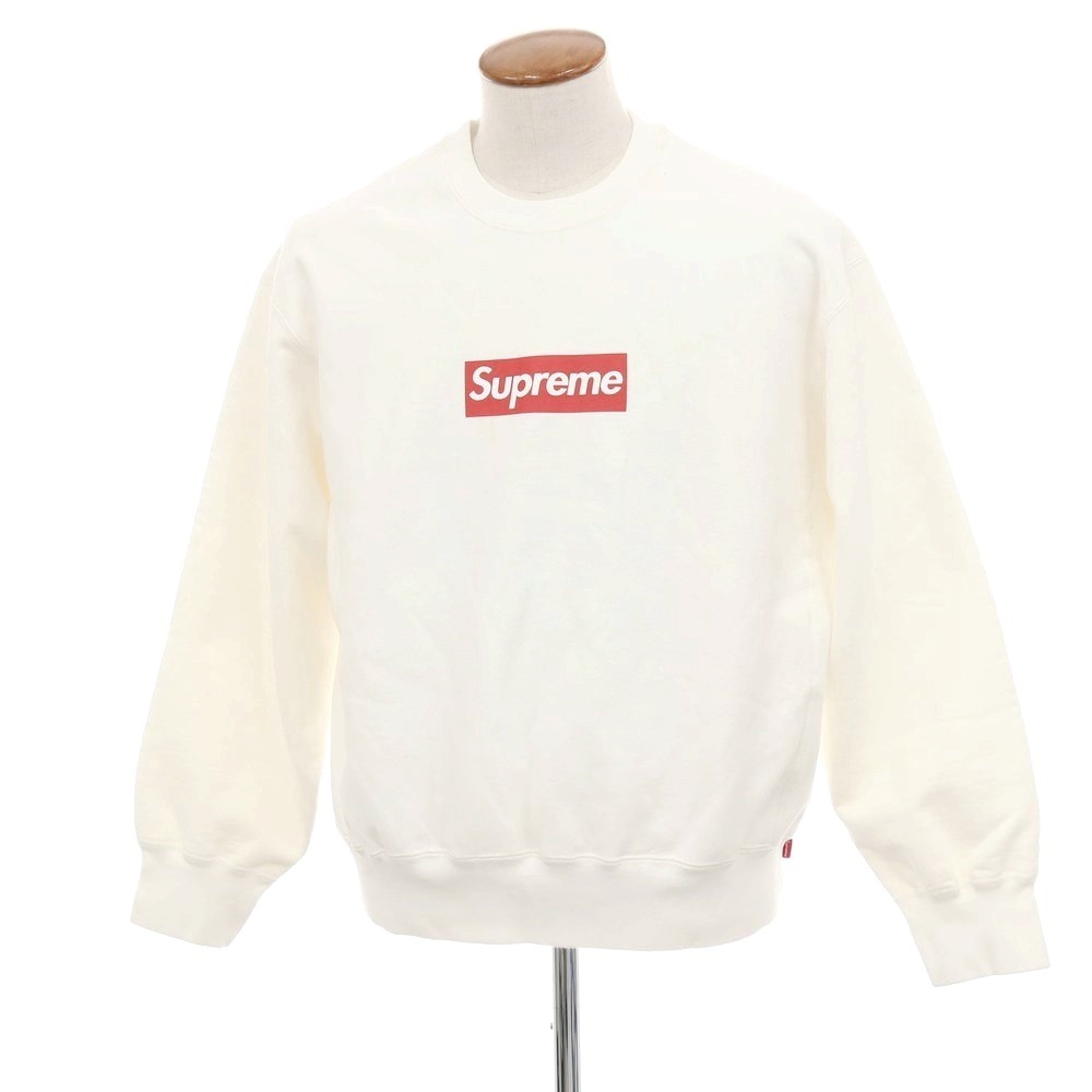 【SALE10%OFF/返品不可】【中古】シュプリーム Supreme 2025年春夏 Washed Box Logo Crewneck 汗水 白いこと【大きさM】【A/W】【物質の状態価値づけるB】【メンズ】[APD]