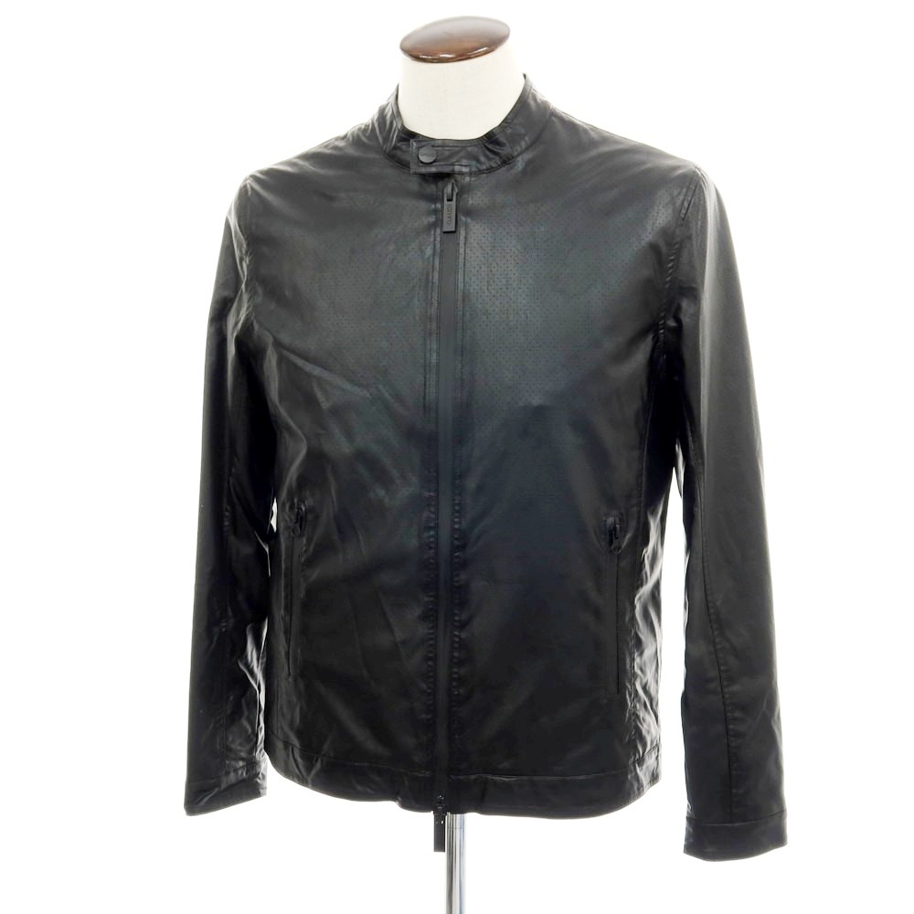 【SALE10%OFF/返品不可】【新品】ガウディ GAUDI 26SS パンチングエコレザー ライダースジャケット 黒いこと【大きさL】【S/S】【物質の状態価値づけるN】【メンズ】[APD]