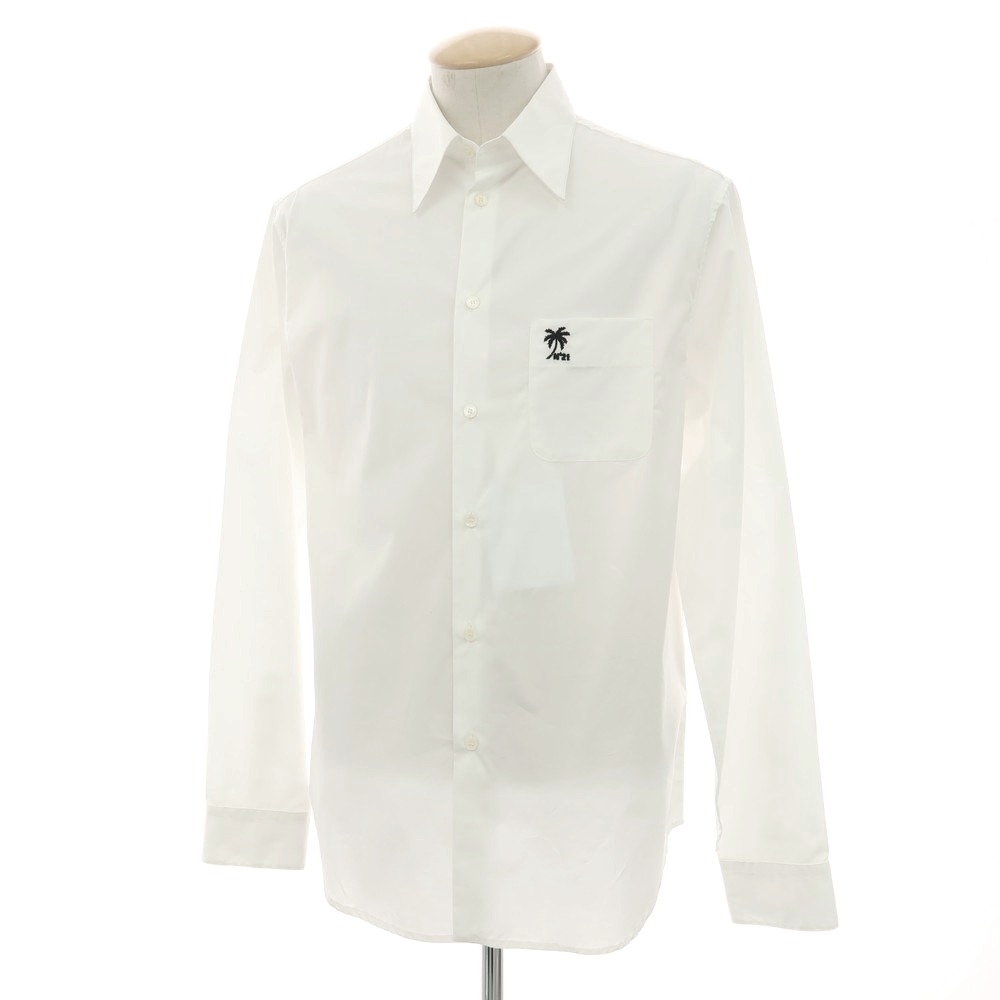 【新品アウトレット】ヌメロ ヴェントゥーノ N°21 コットン カジュアルシャツ ホワイト【サイズS】【S/S/A/W】【状態ランクN-】【メンズ】