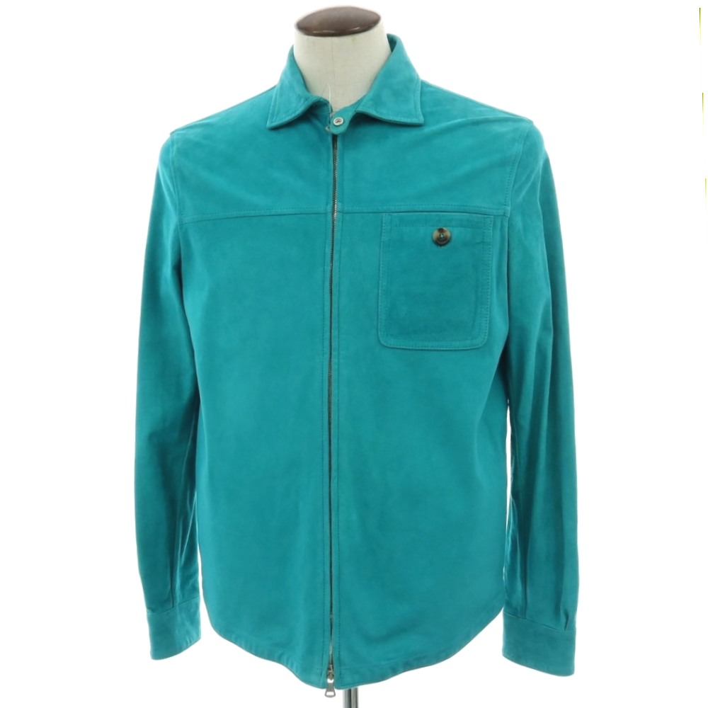 【SALE10%OFF/返品不可】【中古】サンニーノ SANNINO スエード ダブルジップ レザーブルゾン ターコイズ【サイズ50（紙タグ参照）】【A/W】【状態ランクC】【メンズ】[APD]｜リタリオリブロ