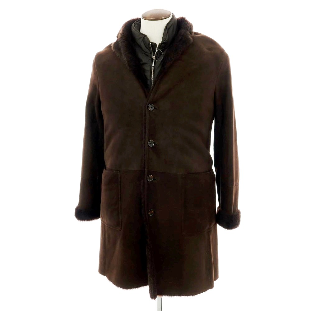 【新品】ムーレー MOORER CARBONI 羊肉 チェスターコート うす暗い赤銅色【大きさ50】【A/W】【物質の状態価値づけるN】【メンズ】[APD]