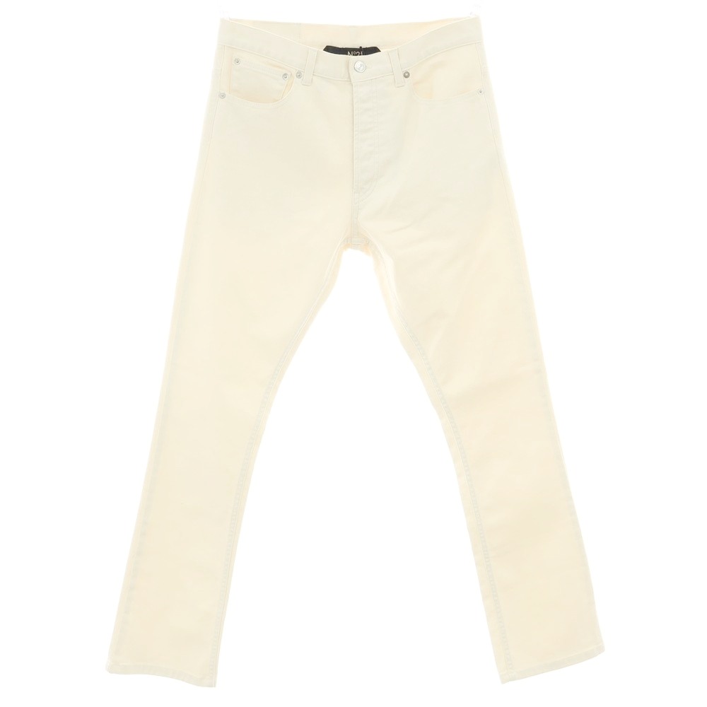 【新品】ヌメロ ヴェントゥーノ N°21 ストレッチ コットン セミフレア 5ポケットパンツ アイボリー【サイズ32】【S/S/A/W】【状態ランクN】【メンズ】