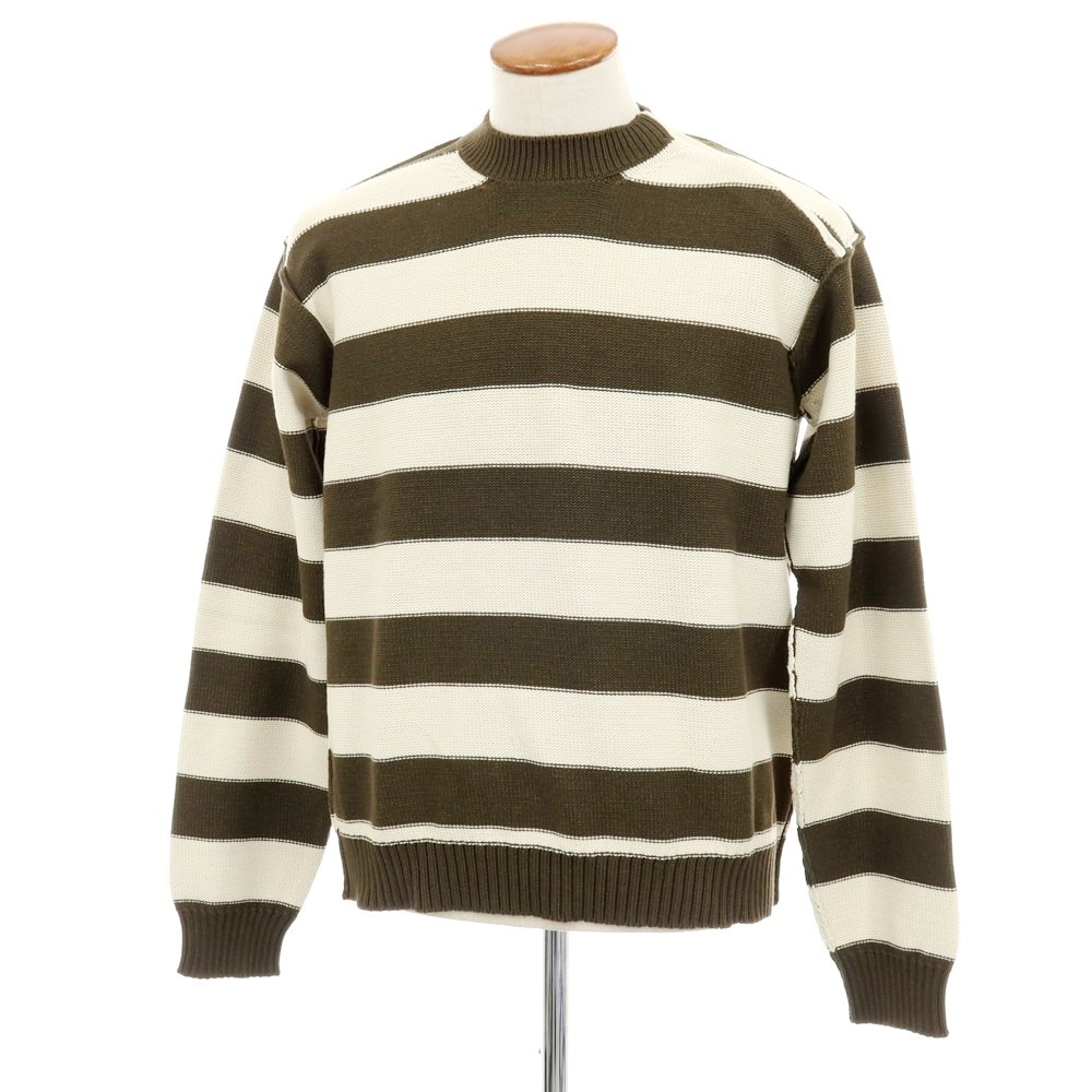 【SALE10%OFF/返品不可】【新品】ヌメロ ヴェントゥーノ N°21 綿織物ナイロン 間借り人 ティーシャツ編み物 オリーブx象牙色【大きさ48】【S/S】【物質の状態位置づけるN】【メンズ】[APD]