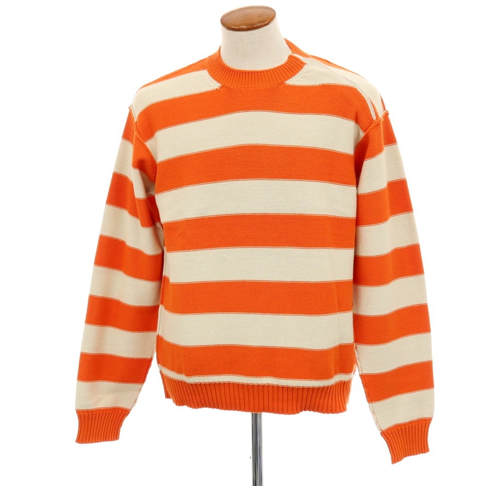 【SALE10%OFF/返品不可】【新品】ヌメロ ヴェントゥーノ N°21 綿織物ナイロン 間借り人 ティーシャツ編み物 オレンジ色x象牙色【大きさ48】【S/S】【物質の状態位置づけるN】【メンズ】[APD]