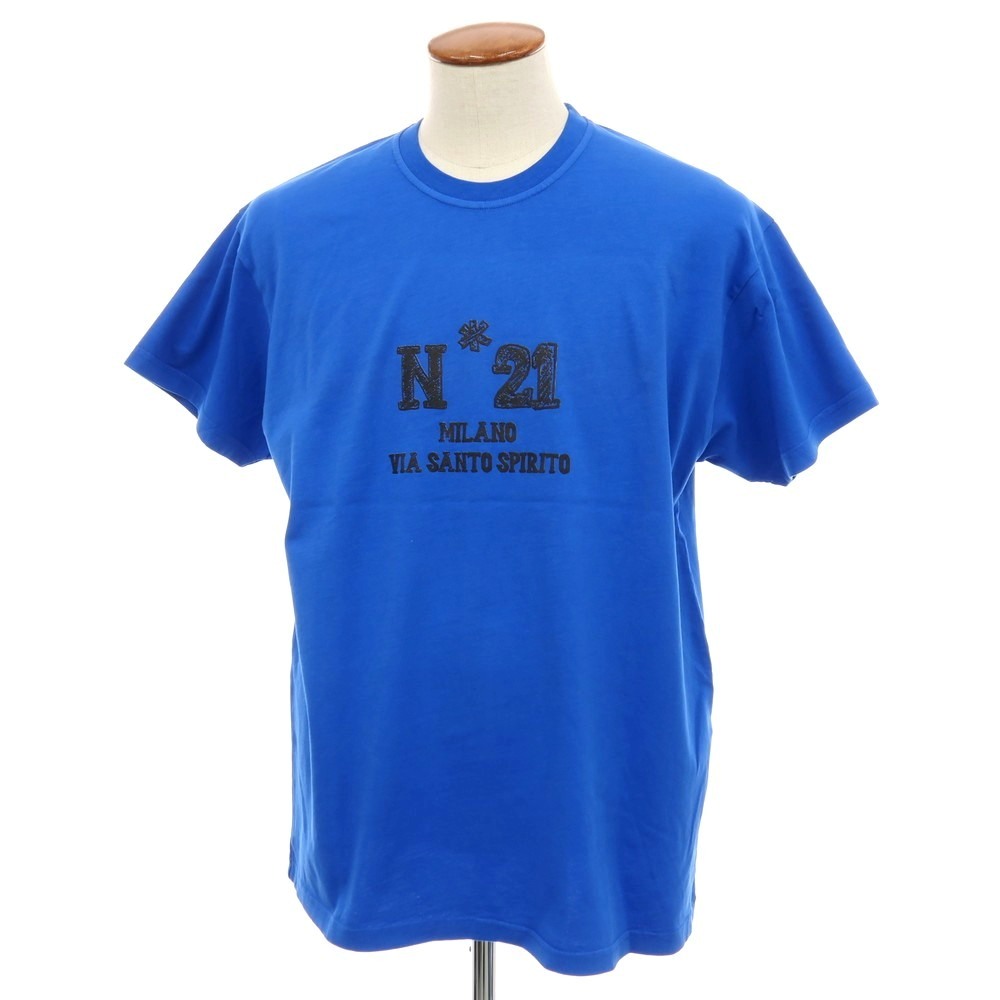 【SALE10%OFF/返品不可】【新品】ヌメロ ヴェントゥーノ N°21 綿織物 労働者の一団のど首 半袖Ｔシャツ 青碧【大きさM】【S/S】【物質の状態位置づけるN】【メンズ】[APD]
