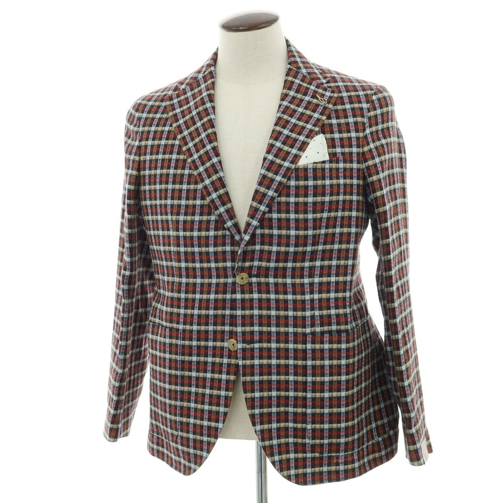 【SALE10%OFF/返品不可】【新品】パオローニ PAOLONI リネン綿織物 照合のしるし 2B 心地よい上衣 赤いことx米国海軍系【大きさ50】【S/S】【物質の状態位置づけるN】【メンズ】[BPD]