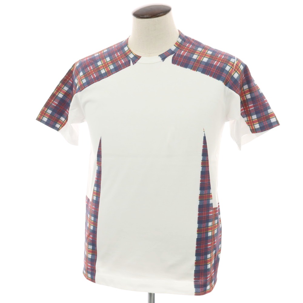 【中古】コムデギャルソンシャツ COMME des GARCONS SHIRT 2025年春夏 綿織物 労働者の一団のど首 半袖Ｔシャツ 白いこと【大きさL】【S/S】【物質の状態価値づけるB】【メンズ】[BPD]