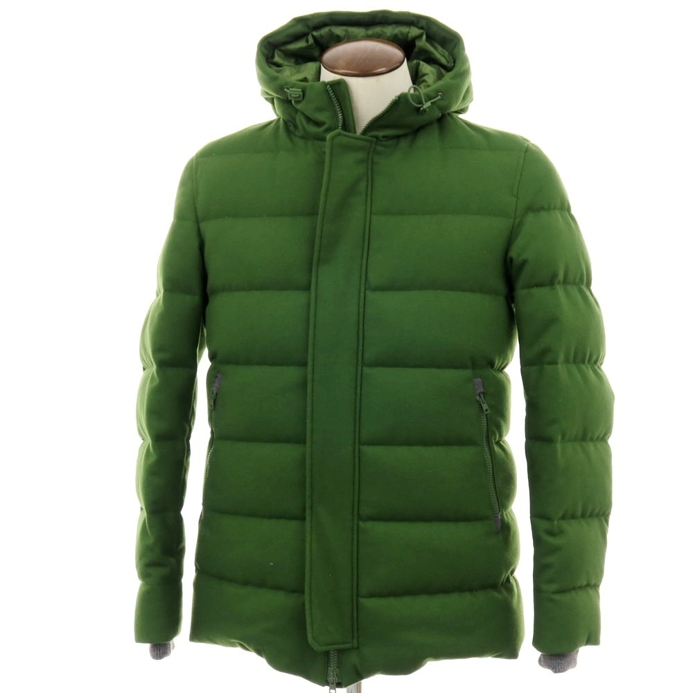 【楽天市場】【中古】ヘルノ Herno POLAR-TECH ウールナイロン フーデッド ダウンジャケット グリーン【サイズ50】【A/W ...