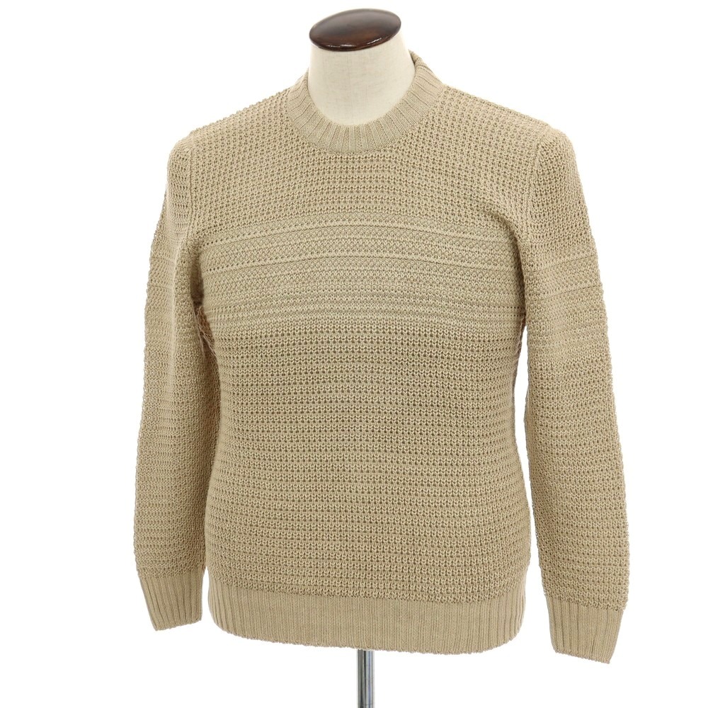 【新品】セッテフィーリ カシミア Settefili Cashmere リネンコットン クルーネック プルオーバーニット ベージュ【サイズ50/M】【S/S】【状態ランクN】【メンズ】[BPD]｜リタリオリブロ