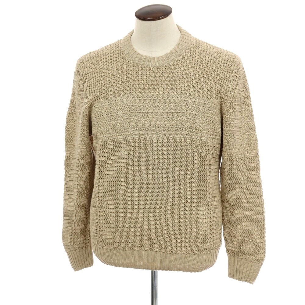【新品】セッテフィーリ カシミア Settefili Cashmere リネンコットン クルーネック プルオーバーニット ベージュ【サイズ52/L】【S/S】【状態ランクN】【メンズ】[BPD]｜リタリオリブロ
