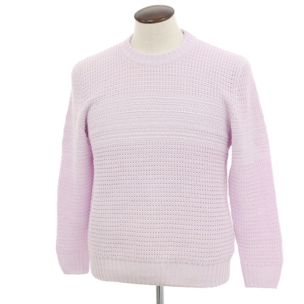 【新品】セッテフィーリ カシミア Settefili Cashmere リネンコットン クルーネック プルオーバーニット ラベンダー【サイズ50/M】【S/S】【状態ランクN】【メンズ】