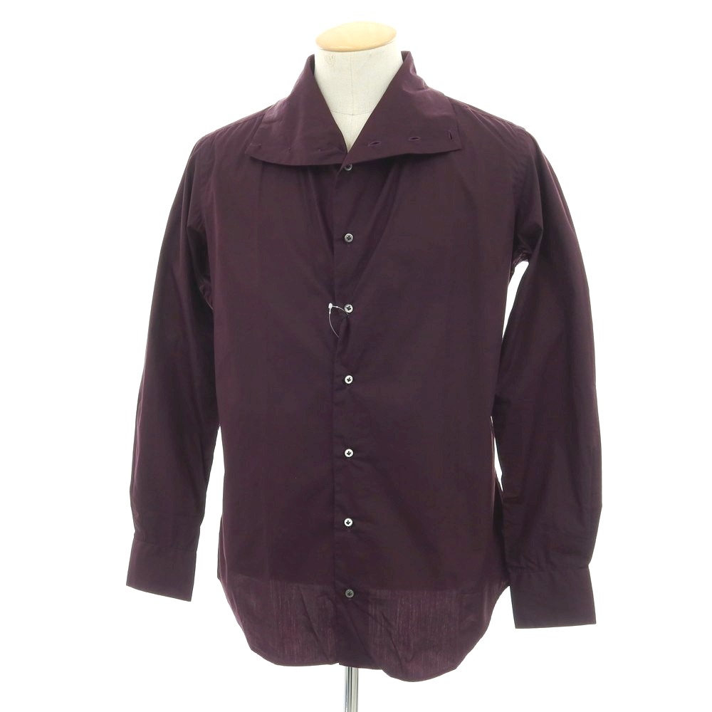 【中古】バグッタ Bagutta コットン カジュアルシャツ ダークパープル【サイズS】【S/S/A/W】【状態ランクA】【メンズ】