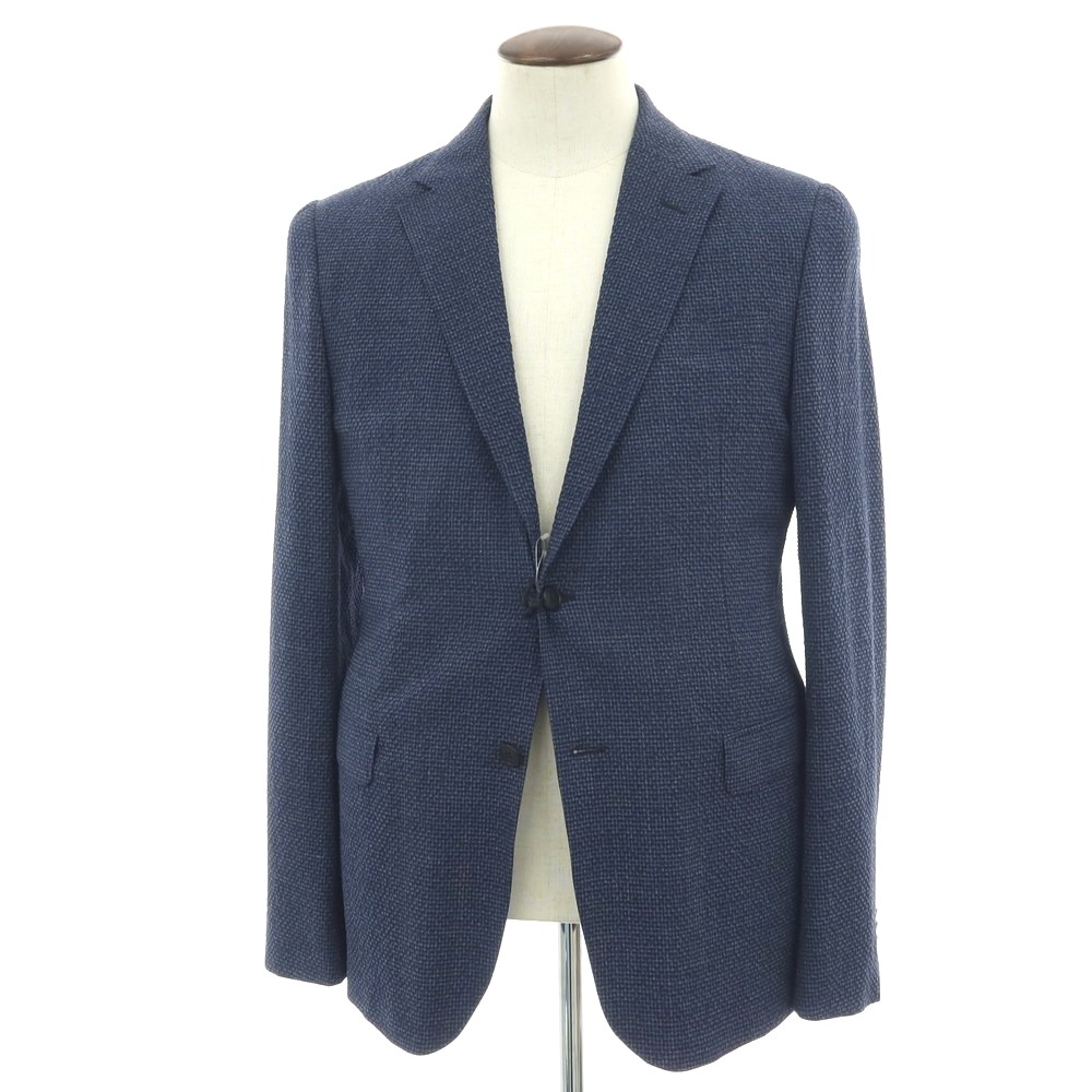【SALE10%OFF/返品不可】【新品】ジーゼニア Z Zegna TURATI ストレッチ ウール チェック 2B カジュアルジャケット ネイビー【サイズ52】【S/S】【状態ランクN】【メンズ】[BPD]｜リタリオリブロ