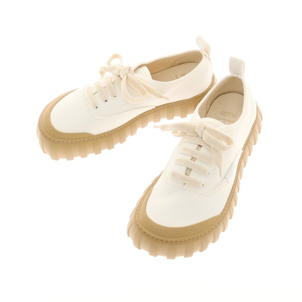 【SALE10%OFF/返品不可】【新品】意中の女 ami 帆布 スニーカー 象牙色【大きさ42】【S/S/A/W】【物質の状態価値づけるN】【メンズ】[APD]
