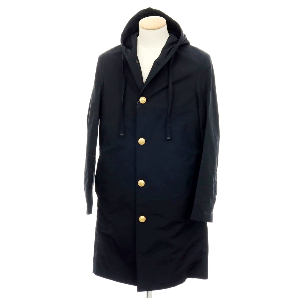 【SALE10%OFF/返品不可】【新品】ラルディーニ LARDINI ポリエステル綿織物 フーデッド厚地の外套 黒いこと【大きさ44】【S/S】【物質の状態位置づけるN】【メンズ】[APD]