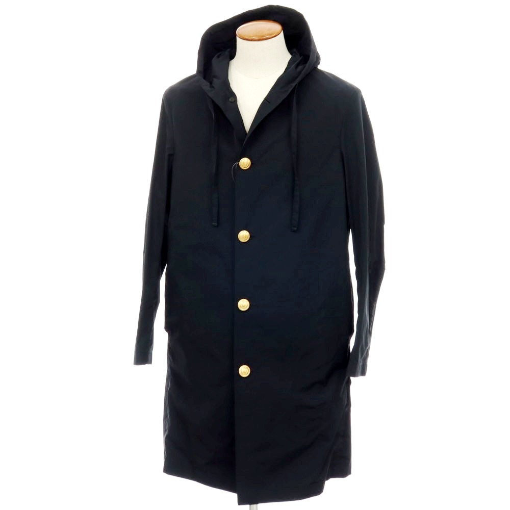 【SALE10%OFF/返品不可】【新品】ラルディーニ LARDINI ポリエステル綿織物 フーデッド厚地の外套 黒いこと【大きさ48】【S/S】【物質の状態位置づけるN】【メンズ】[APD]