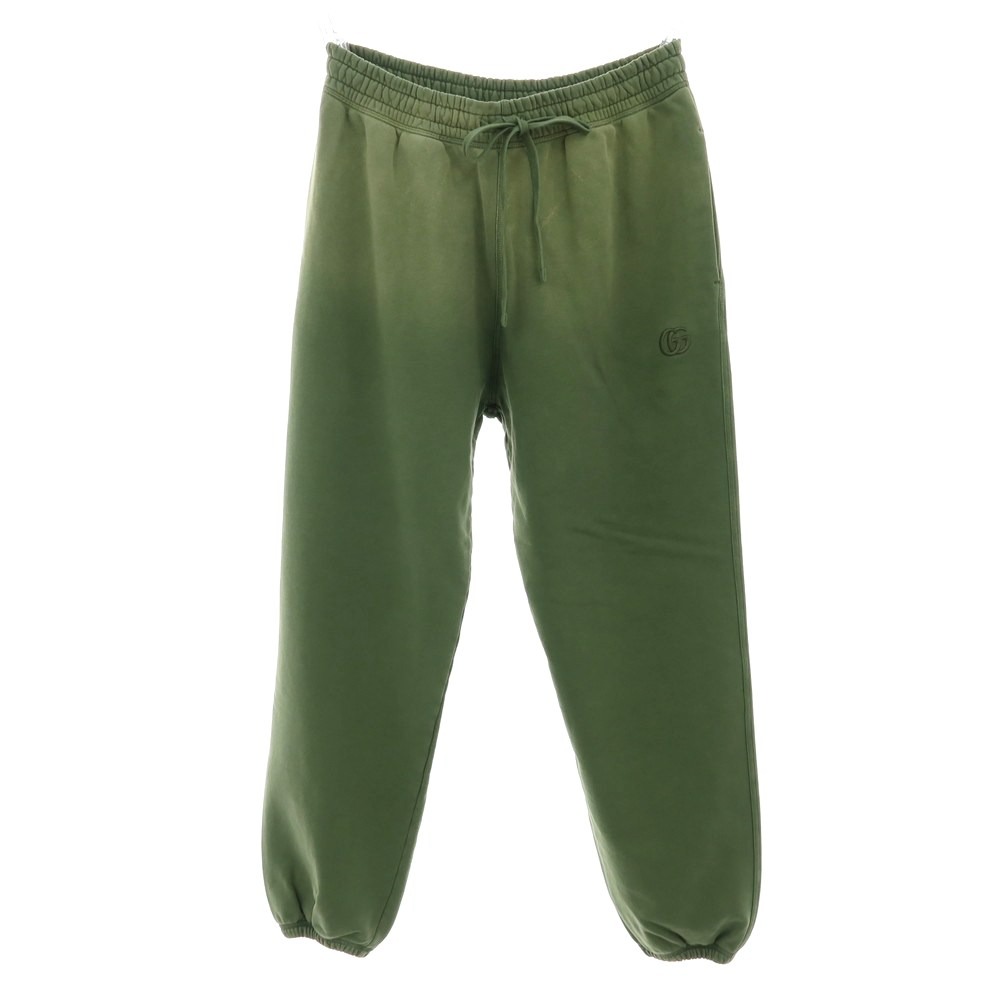 【中古】グッチ GUCCI 2025年秋冬 加工 スウェットパンツ グリーン【サイズM】【S/S】【状態ランクA】【メンズ】