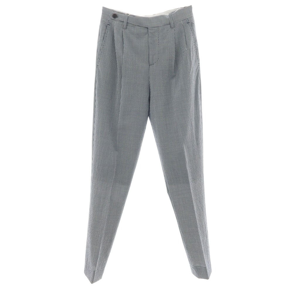 【新品】ブルネロクチネリ Brunello Cucinelli ストレッチ ウール ギンガムチェック カジュアルスラックスパンツ ネイビーxホワイト【サイズ44】【S/S】【状態ランクN】【メンズ】