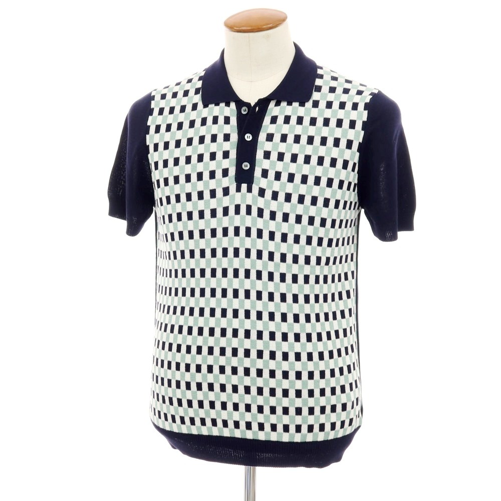 【SALE10%OFF/返品不可】【新品】ザノーネ ZANONE 御機嫌ゲージ 綿織物 半袖 ポロ編み物 米国海軍xペパーミント緑であること【大きさ48】【S/S】【物質の状態価値づけるN】【メンズ】[APD]