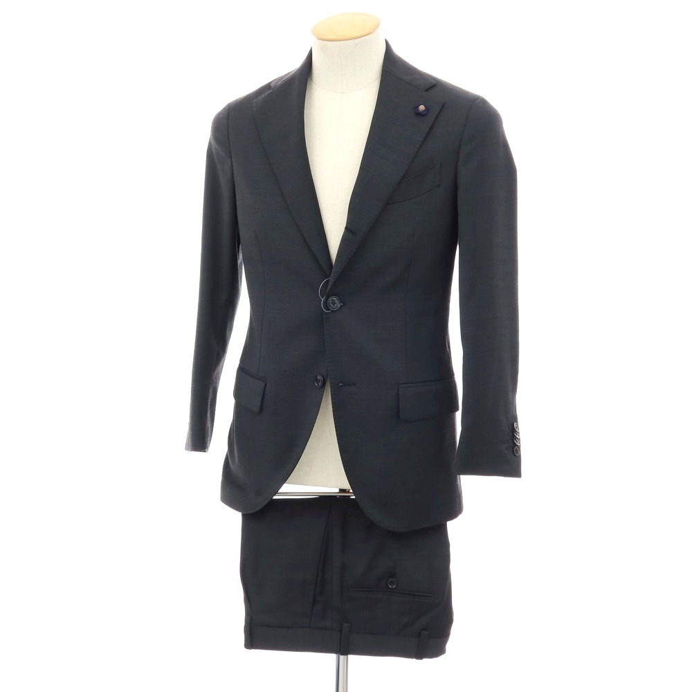 【中古】ラルディーニ LARDINI ポリエステルウール 3つボタンスーツ チャコールグレー【サイズ42】【S/S】【状態ランクA】【メンズ】