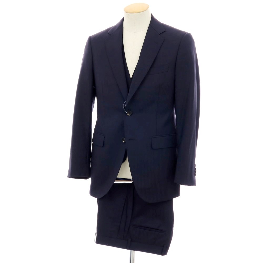 【中古】アザブテーラー azabu tailor 羊毛 シャドウストライプ スリー天下太平 2つ名取り草背広 米国海軍【大きさ上44/下79/ジレ46】【S/S】【物質の状態価値づけるB】【メンズ】[APD]