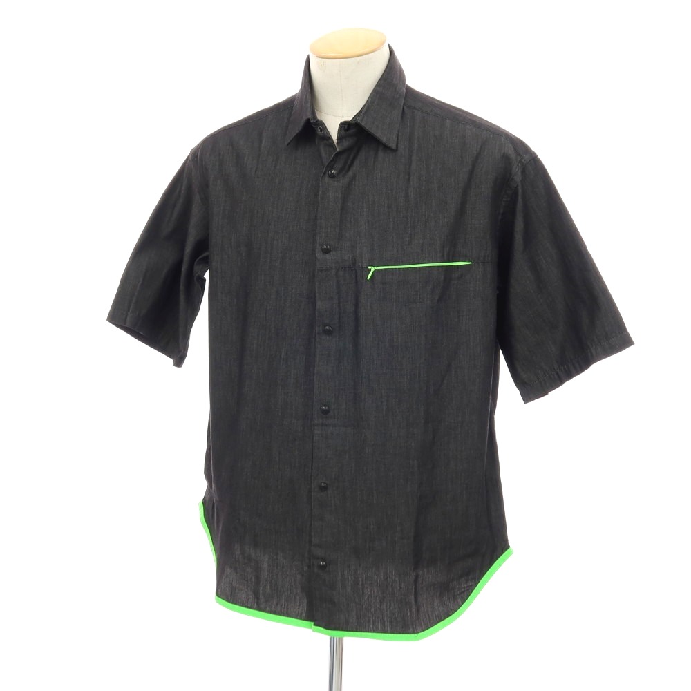 【中古】エンポリオ アルマーニ EMPORIO ARMANI コットン オーバーフィット 半袖シャツ ブラックxネオングリーン【サイズS】【S/S】【状態ランクB】【メンズ】 6,435円