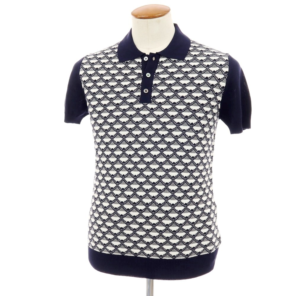 【SALE10%OFF/返品不可】【新品】ザノーネ ZANONE ご機嫌ゲージ 綿織物 ジャカード 半袖 ポロ編み物 米国海軍x白いこと【大きさ48】【S/S】【物質の状態位置づけるN】【メンズ】[APD]