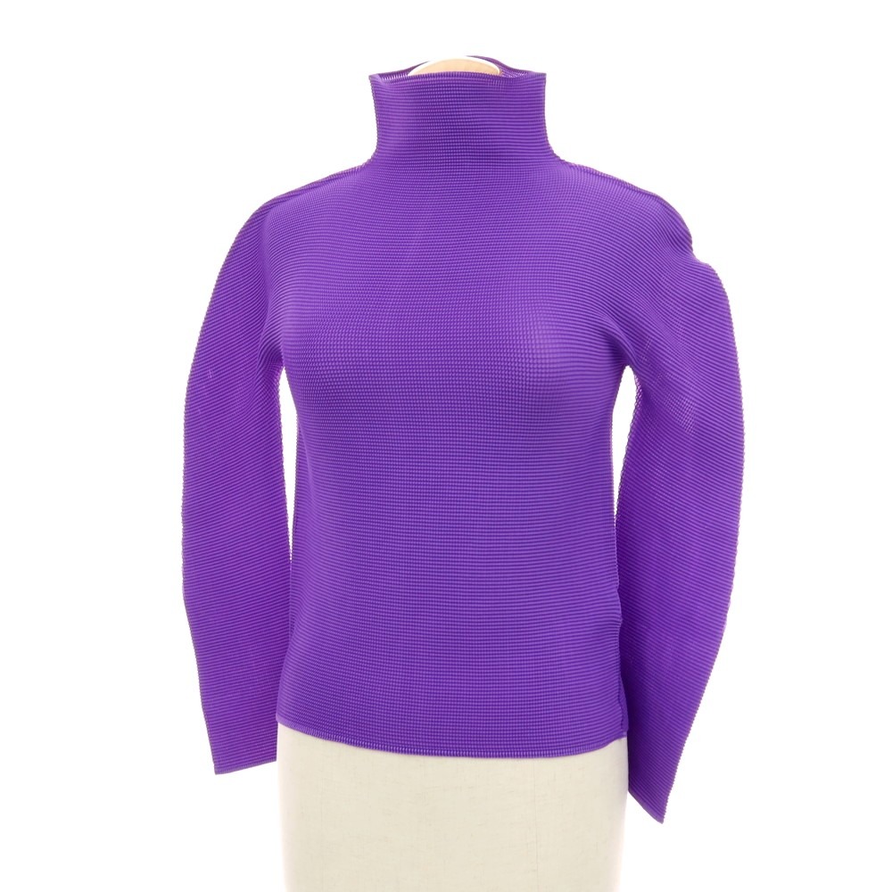 【中古】ミー イッセイミヤケ me ISSEY MIYAKE 2025年秋冬 ポリエステル系 筋目 長袖いの一番 トップ パープル【大きさ書きあらわすなし（M位）】【S/S】【物質の状態価値づけるA】【レディース】[APD]