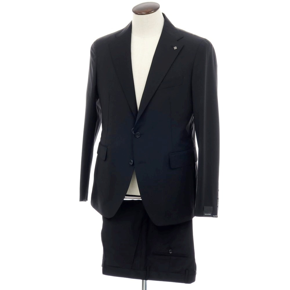 【新品】タリアトーレ TAGLIATORE ストレッチウールポリエステル 2つボタンスーツ ブラック【サイズ50】【S/S】【状態ランクN】【メンズ】