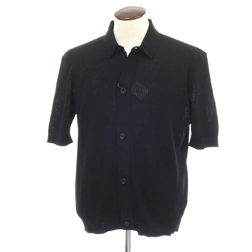 【SALE10%OFF/返品不可】【新品】ラルディーニ LARDINI 綿織物 襟付き添い人 半袖 ジレー 黒いこと【大きさXL】【S/S】【物質の状態序列付けるN】【メンズ】[APD]