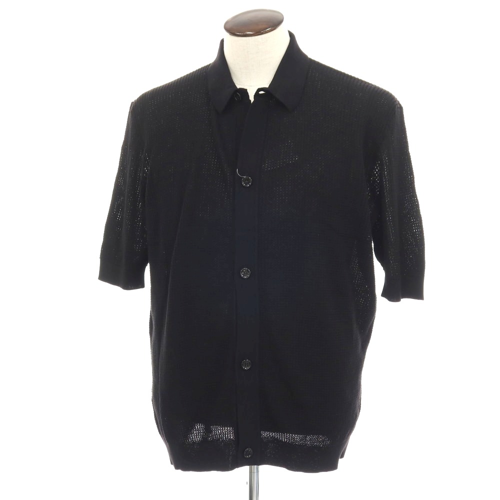 【SALE10%OFF/返品不可】【新品】ラルディーニ LARDINI 綿織物 襟付き添い人 半袖 ジレー 黒いこと【大きさXXXL】【S/S】【物質の状態序列付けるN】【メンズ】[APD]