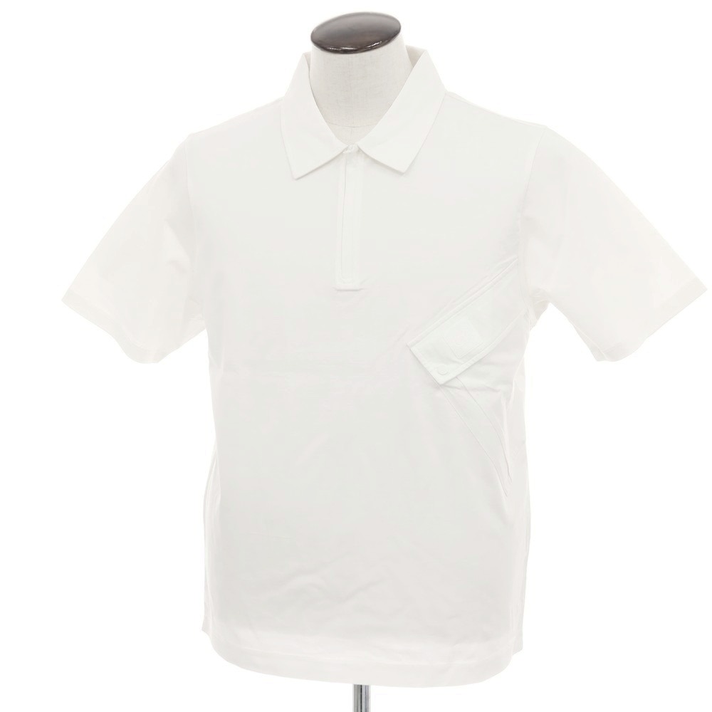 【新品】シーピーカンパニー C.P.Company コットン ジップ 半袖ポロシャツ ホワイト【サイズL】【S/S】【状態ランクN】【メンズ】