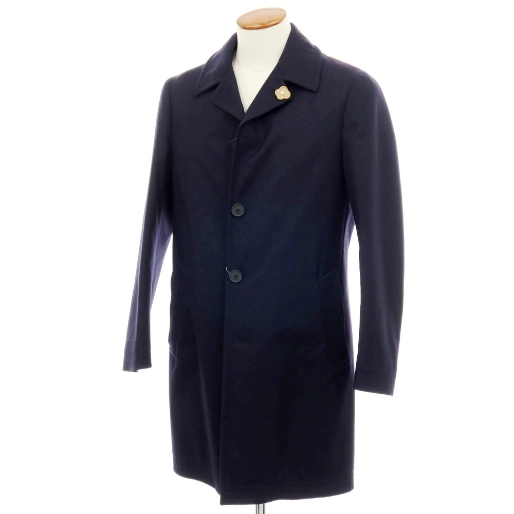 【中古】ラルディーニ LARDINI ウール ステンカラーコート ネイビー【サイズ46】【A/W】【状態ランクC】【メンズ】
