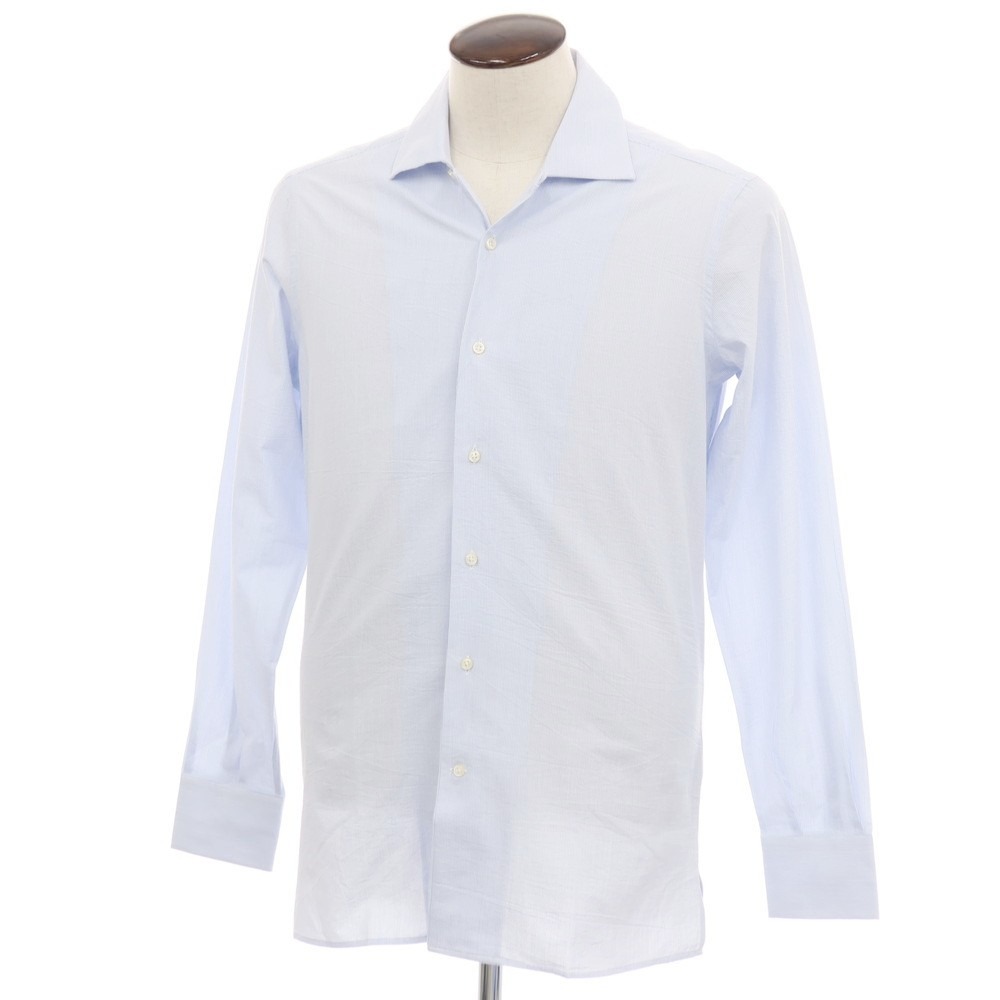 【SALE10%OFF/返品不可】【新品降車口】バグッタ Bagutta MIKE 蹴球調綿織物 縞模様 公々然たる色合い 心地好いティーシャツ 青碧x白いこと【大いさ41】【S/S】【物質の状態序列付けるN-】【メンズ】[APD]