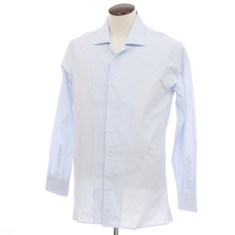 【SALE10%OFF/返品不可】【新品逃げ口】バグッタ Bagutta MIKE 蹴球調綿織物 縞模様 開けはなし色つや 心地よいプルオーバー 青碧x白いこと【大きさ43】【S/S】【物質の状態位置づけるN-】【メンズ】[APD]