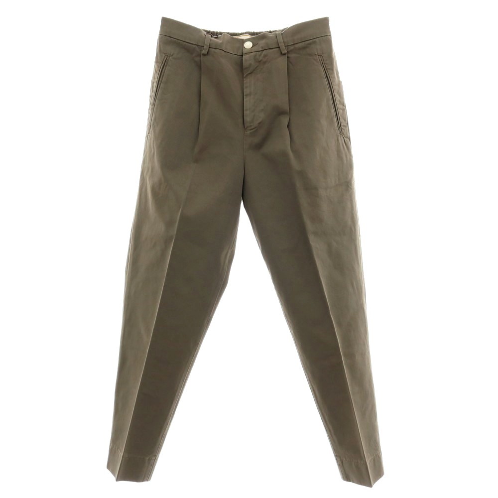 【SALE10%OFF/返品不可】【新品逃げ口】ボネール BONHEUR ツイルコットン イージースラックスパンツ オリーブ【大きさ35】【S/S】【物質の状態位置づけるN-】【メンズ】[APD]