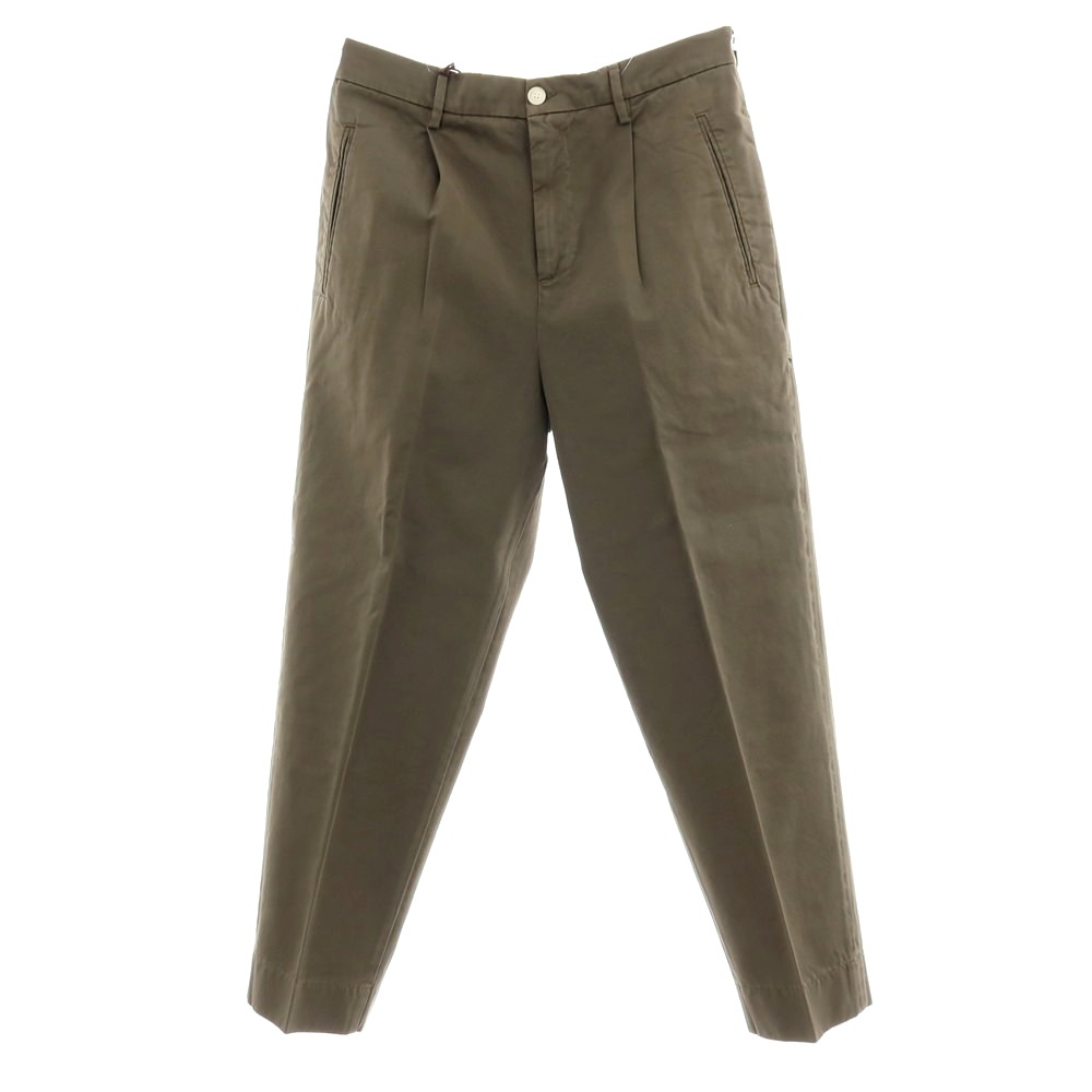 【SALE10%OFF/返品不可】【新品逃げ口】ボネール BONHEUR ツイルコットン イージースラックスパンツ オリーブ【大きさ38】【S/S】【物質の状態位置づけるN-】【メンズ】[APD]