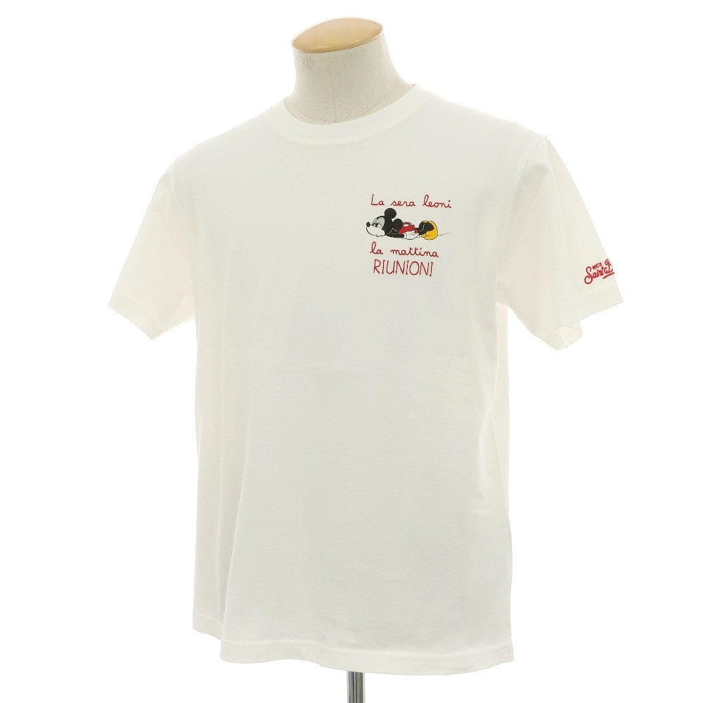 【新品】エムシーツー セントバーツ MC2 SAINT BARTH × Disney コットン クルーネック 半袖Ｔシャツ ホワイト【サイズS】【S/S】【状態ランクN】【メンズ】