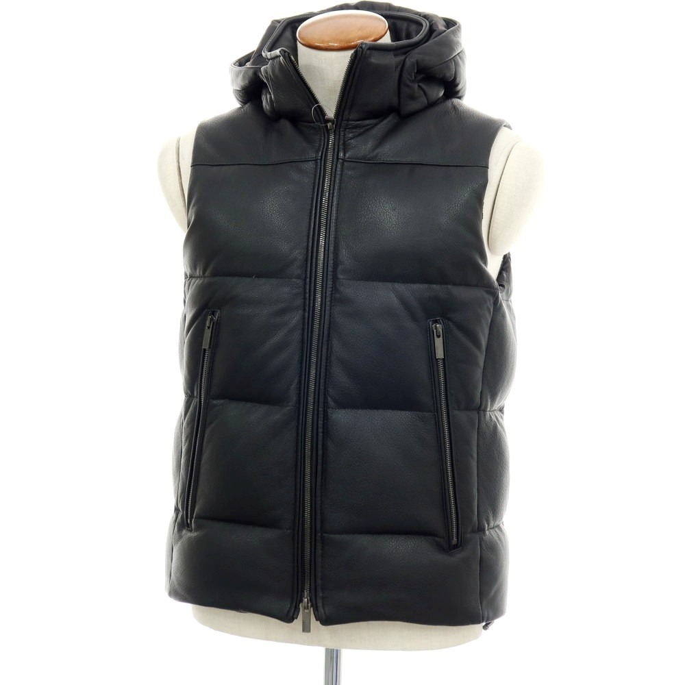 【SALE10%OFF/返品不可】【中古】ジョゼフオム JOSEPH HOMME ゴートレザー 照明ランプ色合い ダブルジップ 落ち込むより良い 黒いこと【大いさ46】【A/W】【物質の状態序列付けるA】【メンズ】
