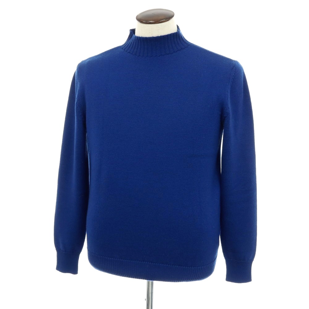 【中古】バフィー BAFY ウール ハイネック モックネック プルオーバーニット ブルー【サイズ50】【A/W】【状態ランクB】【メンズ】